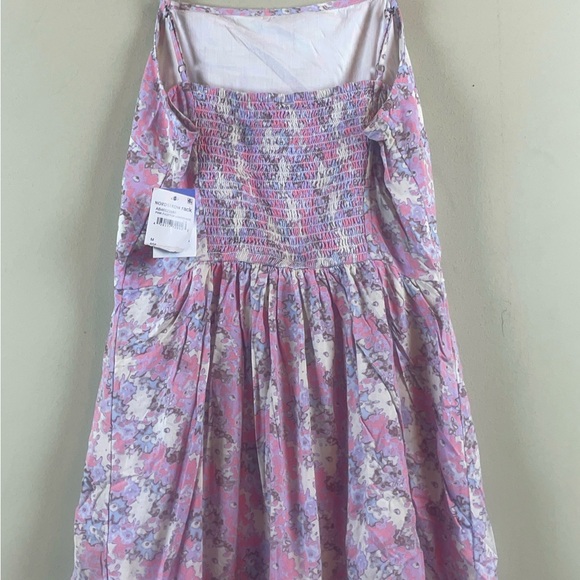 NWT ABOUND Floral Pink and Purple Lined Smocked Back Slip Dress Size Medium - Picture 12 of 15